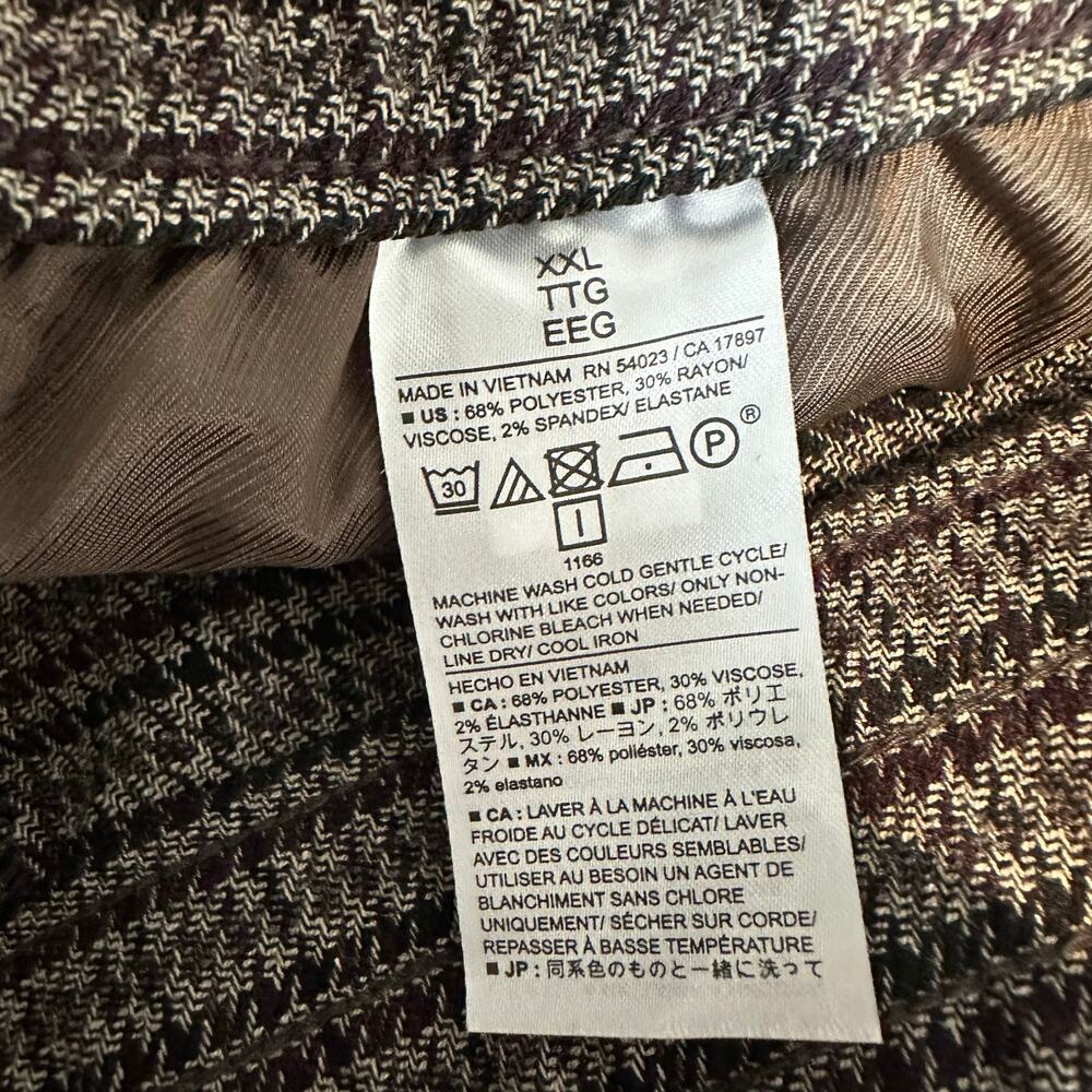 Banana Republic Straight Mid Rise Pull on Pant Multi Houndstooth XXL - Picture 9 of 13
